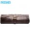 Vegetable tanned leather tool roll with 10 tool slots and carrying strap