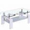 Hot sale glass coffee table with mdf egs