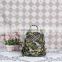 Latest design lady camouflage wash pu backpack with studs