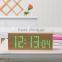 2016 new design hot digital led wood clock with alarm and wood carving clockwith Dot matrix display