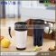 Double wall plastic travel thermos coffee mug with handle