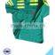 hot selling cheap breathable green with yellow reflective tapes separated workwear coverall