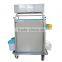 Top Level Medical Device Five Drawers Hospita Anesthesia Trolley