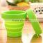 Outdoor colorful collapsible silicone folding cup