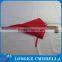 23" plain red color wooden shaft wooden handle umbrella ,pongee fabric