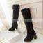 2016 Factory Sell Chunky Heel High Heel Long Boots Sexy Knee Boots for Women CP6626