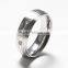Wholesale grooved stone inlay custom titanium ring