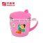 Stainless Steel Kid hard plastic cups with cover 8CM