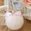 Natural Raccoon Fur Pom Poms Fox Tails Wholesale White