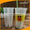 Hot Selling PP 700ml Twins Plastic Cup, Plastic Split Boba Cup with Customized Logo