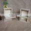 Rectangular natural small wooden storage baskets with sliding lids