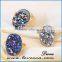 natural stone pave diamond stone titanium druzy ring