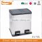 40L Two Compartments Stainless Steel Recycle Bin