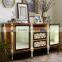 Buffet Console Classic with Glass Doors Teak Wood Furniture