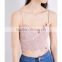 Customized Wholesale Lady's Apparel Fashion Simple Knitted Sweetheardt Neck Embroidered Bralet(DQM007T)