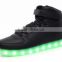 High top PU upper colorful lights sneakers led shoe stock