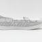 Brand canvas shoe white stripe lady loafer shoes china factory stock cheap selling