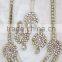 PEARL Gold Plated LONG Necklace EARRING Set