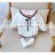 New Fashion Cape Collar Baby Cotton Girl Romper Onesie With Socks