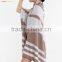 Cashmere Wool Knitted Poncho Shawls with Buttons Stripe Color Block Shawl