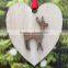 Handmade Christmas Decorations Heart Deer Layer Wood Crafts