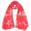 latest fashion voile scarf print scarf starfish scarf for women bufunda