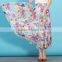 Summer New Arrival Floral Printed Chiffon Long Skirts For Women Elastic Waist Band Printed A line Skirts
