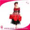 Hot Red and Black Lace Halloween Hen Party Gangster Girl Fancy Dress with Leather Hat