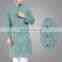 Latest Design Muslim Men Thawl Middle East Islamic Clothing For Men Green Striped Muslim Men Two Pieces Set Kurta