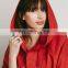 Orange color dolphin hem ladies anorak,fashion woman jacket, hoody jacket fashion