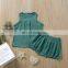 Children's suit summer cotton and linen breathable multicolor vest for boys and girls + large PP two-piece baby shorts