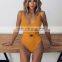 Buckle  white bodysuit Push up sexy bikini 2019 High cut one piece swimsuit female monokini Padded swimwear New bathing suit
