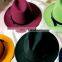 12colors Cheap Wholesale Braid Shape Leather Decor Cotton Felt Fedora Hat Jazz Hat