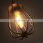 Simple Design Vintage Pendant Light Metal Cage Shade Lamps