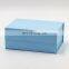 Custom ribbon elegant baby blue food hamper magnetic closure giftbox wholesale