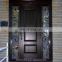 Black walnut main door with Double Sidelights Design /Doors Front Entry Glass with wrought iron Insert