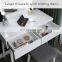 Vanity Table Set with Round LED Lights Mirror dressing table black