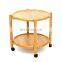 Bamboo Small Tea Table Coffee Table with Wheels for Living Room