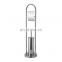 Stand stainless steel handle bathroom toilet cleaning brush with holder