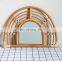 Rainbow Rattan Wall Mirror Innovative Art Decor Dressing Makeup Mirrors for Entryways Vietnam Manufacturer