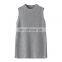 Sleeveless Luxury Knitted Cashmere Woolen Vest for Women Custom Outer Wear with Embroidered Logo Solid Style Casual Long Design