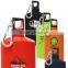 flat aluminium bottle with carabiner hook