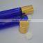 Wholesale gold aluminium cap 10ml blue glass empty perfume roll on bottle