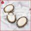 Wholesale howlite turquoise beads with black white cz cubic zircon paved on cap