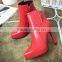 Hot hot !! Brand red stiletto heel rubber sheepskin boot