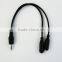 Factory price audio 1 male to 2 female RCA spliter for mobilephone/computer/game player