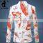 Fashion mans Long Sleeve oem factory customized fancy Printed suit design Slim Suit for men