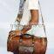 Real Goat Leather Vintage Messenger Shoulder Bag Travel Luggage Bag Gym Duffle Bag Vintage Gymnastic Bag