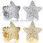 Wholesale Fashion Trendy Stylish Popular Silver Star Crystal Japanese Fashion Earrings