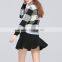 Latest Design European Short Style Pullover Women Plaid Sweaters 2015